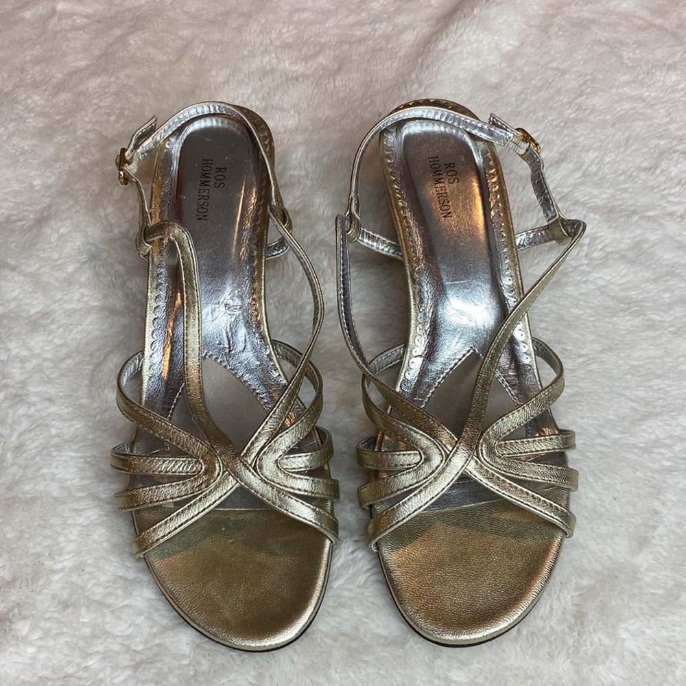 Ros Hommerson Golden Sandals. Size 9.5 N